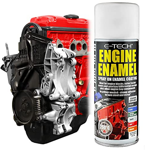RED E-TECH - Heat Resistant Engine Enamel Paint 400ml - Spray On High Temp Paint