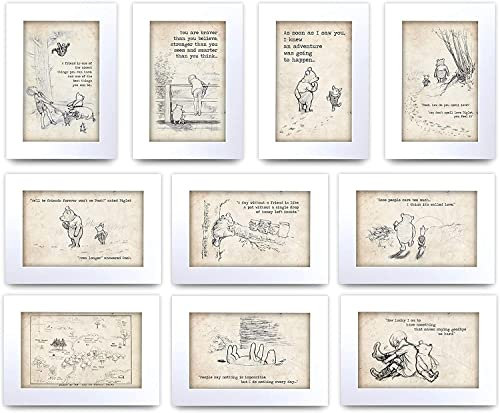 HWC Trading Winnie the Pooh Alle 10 Sammlung von Unframed A4 gedruckt Zitat Kinderzimmer Baby Duscheck Geschenke New Born Schlafzimmer Geschenk drucken Fotobildanzeige drucken