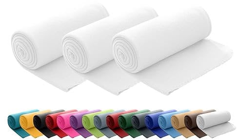 wometo 3er Set Polar Fleecedecke oekoTex 130x160 ca. 400g mit Anti-Pilling und Kettelrand weiß