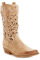 Toocool Scarpe Donna Stivali Stivaletti Texani camperos Western Traforati G629 [41,Beige]