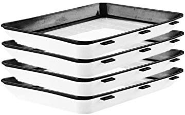 Youning Food Preservation Tray Praktische Frischhaltedose BPA-frei Frisch Tablett für die Lebensmittelkonservierung Aufbewahrungsbehälter für Lebensmittel zum Frischhalten Lebensmitteln (4pcs-schwarz)