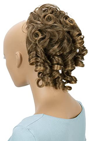 CAISHA Haarteil Haargummi Lena Hochsteckfrisuren Brautfrisuren Voluminös Gelockt Unordentlich Dutt Kunstfaser DM17cm Hellbraun Mix G9L