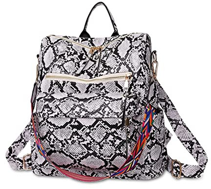 Ergocar Damen Mode PU Leder Rucksack, Wasserdichte Damenrucksack mit Abnehmbarem und Verstellbarem Schultergurt, Hohe Kapazität Reiserucksack für Frauen mit Mehrere Taschen, handtasche für Mädchen