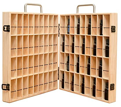 Ätherische Öle Aufbewahrungsbox, 72 Löcher Ätherisches Öl Display Ständer, Ätherische Öle Flaschen Aufbewahrung Display Regal für 5-15ml ätherische Öle Koffer, Ätherisches Öl Organisator Anzeige