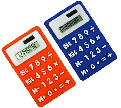 Bemvp Calculadora De 8 Dígitos De Refrigerador Magnético Plegable De Silicona con Números De Pantalla De Pantalla De Lectura Color Aleatorio