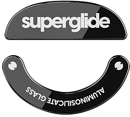Superglide – Patins de Souris en Verre Ultra résistant, Ultra Rapide, Lisse et Durable pour Pulsar X2 (Noir)