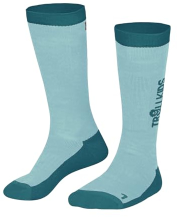 Trollkids Kids Ski Socks | Strapazierfähig und schnelltrocknend, Fuß- und Schienbeinbereich gepolstert, Materialmischung mit Merino-Wolle