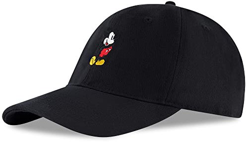 Disney Baseballkappe für Herren, Mickey Mouse, verstellbare Mütze für Erwachsene, Schwarz, L/XL
