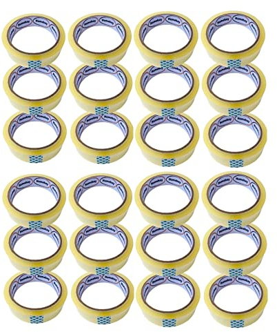 24 Rolls - Cellotape Strong Clear Packing Tape Rolls Extra Long |24mm x 40m | Packaging Sellotape | Parcel Cellotape | Transparent Sticky Tape