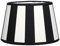 B-Ware Lampenschirm gestreift Tischlampenschirm E27 Lampenschirm oval mit Streifen gestreifter Schirm rund (oval 20 cm breit, Schwarz-Creme)
