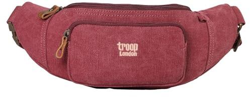 TRP0244 Troop London Klassische Canvas-Hüfttasche, burgunderfarben, Einheitsgröße