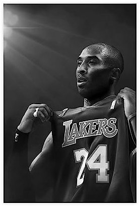 ETOMEY Kobe Bryant Lakers Kunstdruck Leinwand Poster Wandkunst Dekor Bild Gemälde für Wohnzimmer Schlafzimmer Dekoration Rahmen Stil 30 x 45 cm