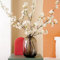Bacucine 6 ramas artificiales de cerezo de seda de cerezo sintético, tallos altos, flores artificiales para florero, boda, decoración del hogar (blanco)