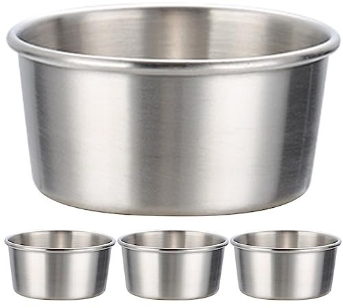 Luxshiny 4pièces Tasses Acier Inoxydable Pour Sauces Bols De Trempage Stockage De Condiments Pour Dîners Barbecues Et Événements Familiaux