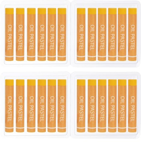 PATIKIL Chrome Yellow Oil Pastels, 24Pcs Soft Oil Crayons Creamy Pastels Stick Art Supplies for Art Painting Drawing Blending Graffiti for Artists Beginners