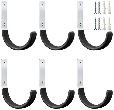 PYBTOOL Crochets de garage robustes en acier multi-usages pour rangement de garage, organisateur robuste pour outils de jardin dans le garage, crochets muraux en acier