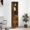 CCCINER Highboard Räuchereiche 34,5x34x180 cm Holzwerkstoff,Edles HochschrankSideboard mit viel Stauraum in RäuchereicheOptik