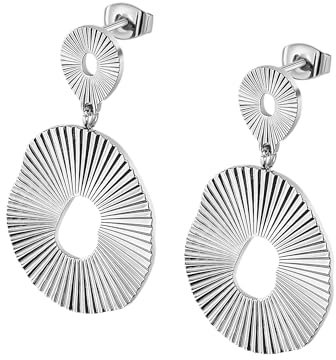 LOTUS STYLE Pendientes Mujer LS2355-4/1 Acero inoxidable - Ligeros, Cómodos y Resistentes - Cierre Seguro de Presión - Aretes de Mujer