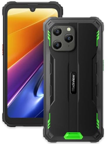 Blackview IP68 Rugged Mobile Phone BV5300 Plus, 8GB+128GB(1TB Extension), 3 Card Slot, ArcSoft® 13MP+8MP, Android 13 DUAL SIM Waterproof Smartphone Unlocked, 6.1'' HD+, 6580mAh Battery, NFC Green