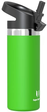 Super Sparrow Botella de Agua Acero Inoxidable - Botella Agua niños Boca Ancha con Paja 500ml - Sin BPA, para Gimnasio, Deporte, Oficina, Yoga, Ciclismo