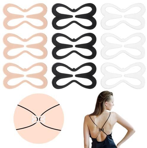 Ouligay 9pcs Bra Strap Clips Bra Clips for Racer Back Anti-slip Bra Clips to Hide Straps Bra Straps Holder to Make Racerback Bra Conceal Strap Clips for Racer Back Racerback Shirts