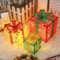 OVOISSTIY 3 Stück LED Geschenkboxen, Weihnachts Dekoboxen 8 Leuchtmodus und Deko Schleife, Geschenke Beleuchtung Boxen mit Timer Fernbedienung, Weihnachtsschmuck, Weihnachten,Garten
