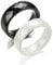 Beydodo Partnerringe mit Gravur Keramik, Hochzeit Ringe 6MM Raute Trauringe Verlobungsringe für Sie und Ihn Weiß Gr.51 (16.2) + Schwarz Gr.66 (21.0)