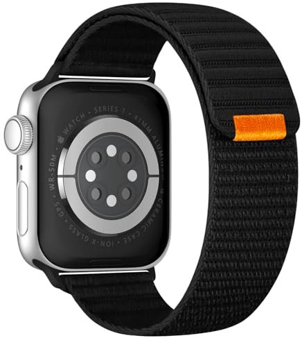 Joehwerr Fabric Bands Compatible with Apple Watch Straps 46mm 49mm 45mm 44mm 42mm 41mm 40mm 38mm Women Men, Nylon Stretchy Breathable Sport Loop for iWatch Series Ultra 10 9 8 7 6 5 4 3 2 1 SE