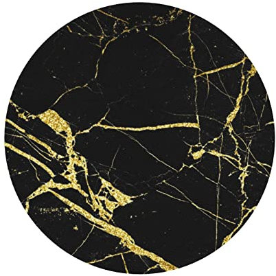 Ensemble de 4 sous-Verres en Cuir imprimé marbre Noir et Or, sous-Verres pour café et thé, Quatre Formes au Choix