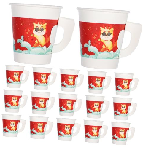 OUNONA 50 Bicchieri Da Caffè Di Carta Usa E Getta Con Manici Bicchieri Per Feste Per Celebrazioni