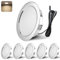 YindaLux LED Einbaustrahler 12V 4000K Neutralweiß IP44 LED Spot Dimmbar 3W Einbauspots 55-58mm lochmass Einbauleuchten für Wohnwagen Küche Kleiderschrank Aluminium Chrom 6er Set