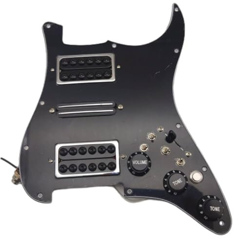 HSH Vorverdrahtetes Stratocaster-Pickguard-Set, Spule, Split, Humbucker-Tonabnehmer, geladener Stratocaster-Plektrumschutz, Ausgang, Stummschalter für Fender American/Mexican Stratocaster Style