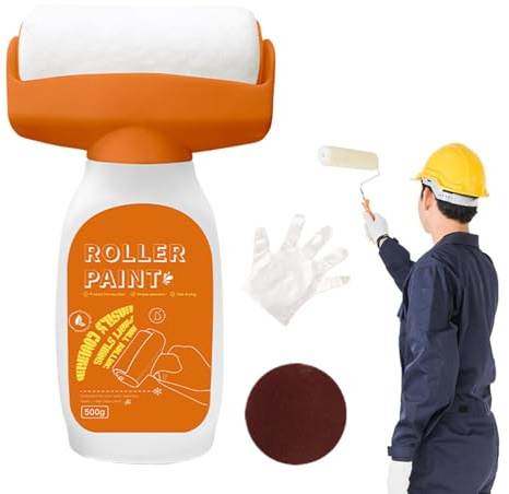 Portable Wall Paint Roller, White Fast-Drying Paint Brush, Household Wall Paint, Wall Repair Paint, Graffiti Cover Paint, Stain Cover Paint, Fast-Drying Wall Roller, Paint Brush for Wall Repair