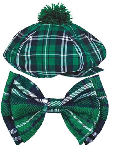 Glixoft Grünes Kariertes Hut- Und Krawatten-Set, Patricks Day-kostüme, Lustiges Cosplay-zubehör Für, Irland, Party-Dekoration