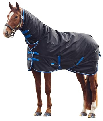 WeatherBeeta ComFiTec Tyro Turnout Combo Neck 220g, Black/Cobalt, 6'9
