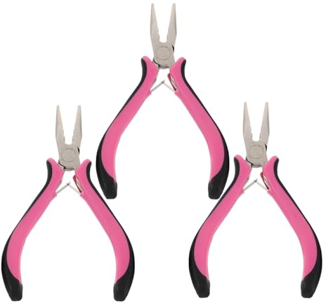 HONITANO 3 Alicates para Extensiones de Cabello Herramienta de Microenlace Triple Orificio Control Preciso Agarre Ergonómico para Uso en Salones y Peinados DIY