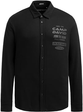 Camp David Herren Langarmhemd aus Interlock mit Backprint