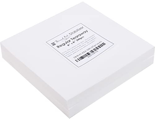 Threadart Tearaway Embroidery Stabilizer | 1.6 oz 8 x 8 200 Precut Sheets