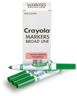 Crayola 12 Count Washable Bulk Markers, Green