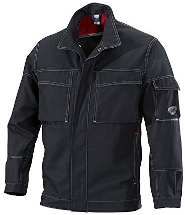 BP 1787-555-32-56/58l Arbeitsjacke, Stehkragen, verdeckter Frontreißverschluss, 295,00 g/m² Stoffmischung, schwarz/dunkelgrau, 56/58l