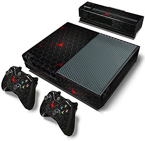 DOTBUY Vinile Modello Skin Sticker Decalcomanie della Pelle per Xbox One Console & Wireless Controller (Dark Honeycomb)