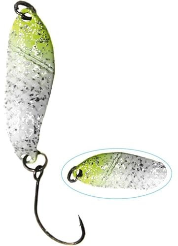 Paladin Kunstköder Forellenblinker Trout Spoon Modell X Gewicht 4,3 g Farbe Fluo gelb - Weiss / Fluo gelb - weiss Blinker für Barsch und Forelle