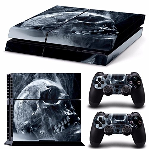 C-FUNN Cráneo Piel Estilo Pegatina para Ps4 Play Estación 4 Consola 2 Controladores Vinilo Calcomanía