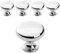 Probrico 5 Pieces Solid Cabinet Door Knob Dresser Handle Mushroom Kitchen Cupboard Pull Diameter 30mm Polished Chrome