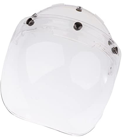 Almencla Universal Bubble 3 Snap Motorradhelm Visier Up Face Lens Plain - 3