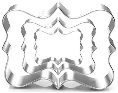 WDYJMALL 3 Piece Rectangle Plaque Frame Shaped Cookie Cutter