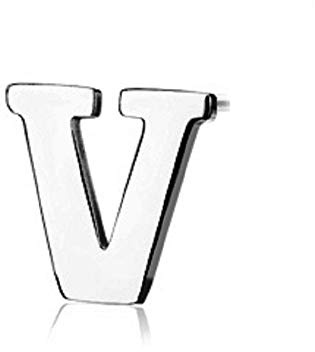 eeddoo® Damen Zeichen-Ohrstecker aus Edelstahl Silber im Design Alphabet Buchstaben Einzeln von A - Z
