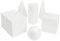 BELLE VOUS Geometrische Formen 3D Weiß aus Schaumstoff (6 STK) – Feste Solide Geometrieformen Styropor Körper Schaum Foam Steckschaum – Spielzeug, Lernen, Schule, Zeichnen, Mathematik, Geometrie