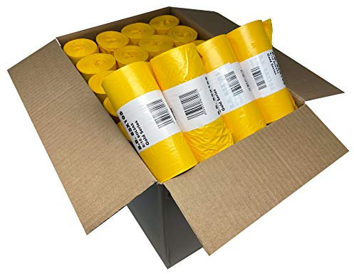 Clim Profesional 480 BolsaS de Basura Amarilla. Con Capacidad de 100 Litros para Cubo de Comunidad. Caja con 48 Rollos de basura Resistentes con Termosellado. 10 Boslas por rollo.