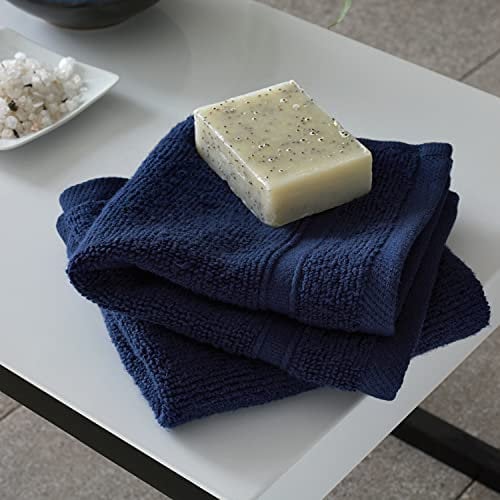 Catherine Lansfield Zero Twist 30x30cm Face Cloth Pair Navy